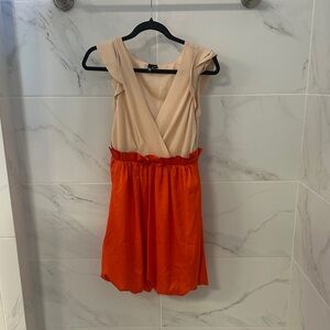 Vero Moda Two-Tone Mini Dress in Beige and Orange